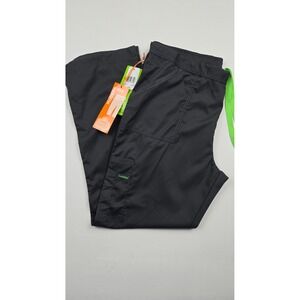 Landau ProFlex 2042 Mens Scrub Pants Charcoal Grey Lime Green Drawstring Large